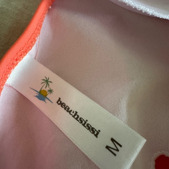 TOP ONLY - Tangerine / Coral Tankini top - Picture 4 of 9